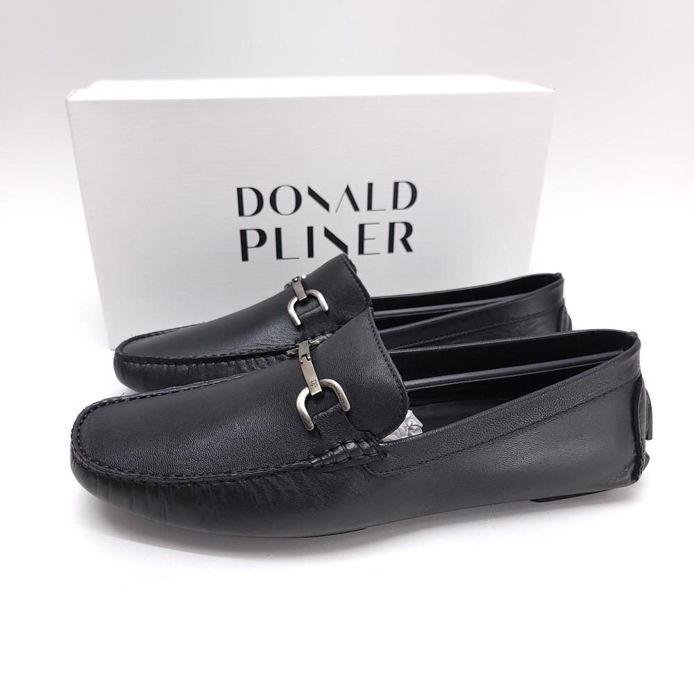 NEW Donald Pliner Victor GW Size 13 M‎ Leather Black Driving Shoes Moccasins